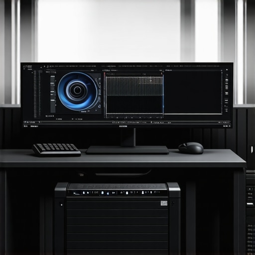 Optimized Creative Workstation Modern workstation with cooling, high-res monitor, and fast storage