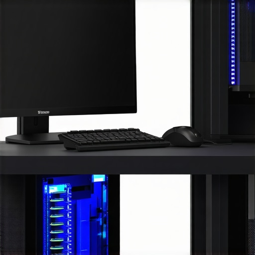 A modern high-performance workstation with cooling and storage solutions