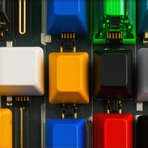 Close-up of a mechanical keyboard switch being lubed with a small brush