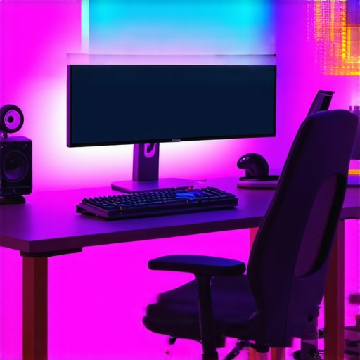 Modern workspace featuring professional monitor and mechanical keyboard for creatives.