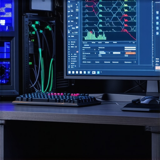 Person using monitoring software on a workstation to check system health and temperatures.