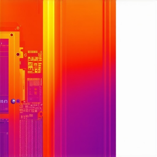 Thermal imaging camera analyzing heat distribution on a high-performance workstation PC.