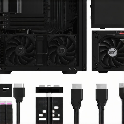 Optimized PC Cooling Setup Illustration of a high-performance workstation cooling system with fans, liquid cooling, and tidy cables.