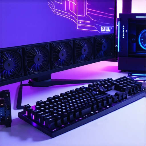 Optimized Workstation Setup Modern workstation with cooling systems, fast SSD, professional monitor, and mechanical keyboard.