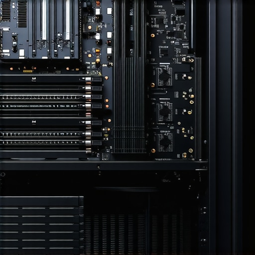 A modern computer workstation highlighting CXL storage modules connected to the motherboard with advanced cooling solutions.