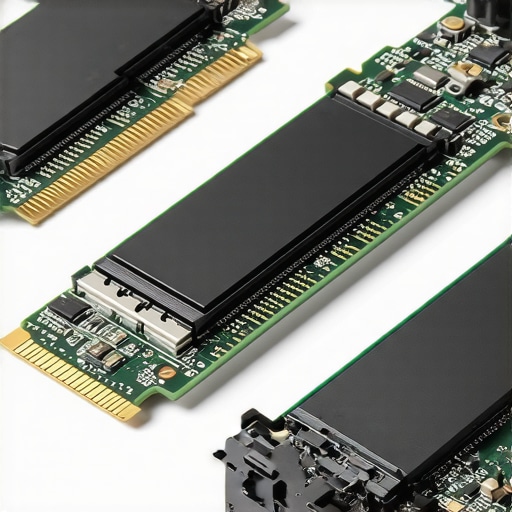 SSD drives with heatsinks in a professional workstation