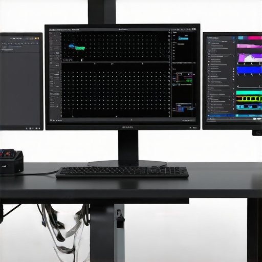 Monitoring Tools for Optimal Workstation Maintenance A workstation with system monitoring software showing temperature and dust levels