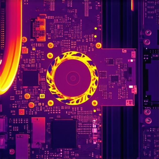 A thermal imaging camera detects hotspots inside a custom-built gaming and workstation PC.