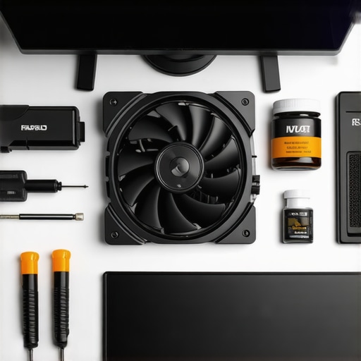A professional workstation setup showing various maintenance and upgrade tools for high-performance PCs.