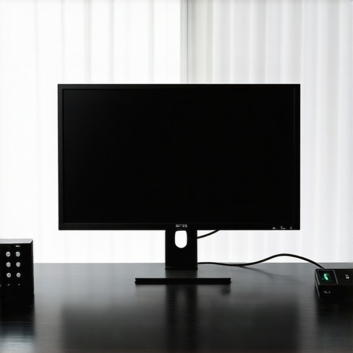 Person calibrating a professional monitor with a colorimeter in a well-lit room.