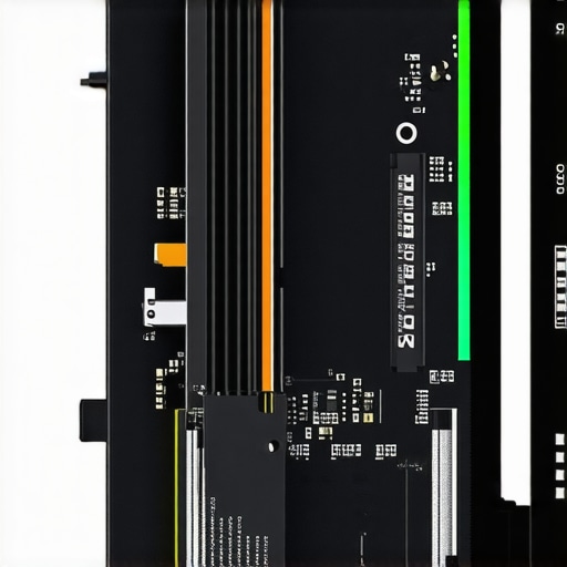 Close-up of a NVMe SSD equipped with a thermal heatsink in a desktop computer.