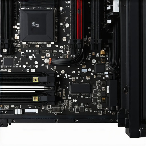 Close-up of a workstation PC showing cable management and thermal sensors for monitoring