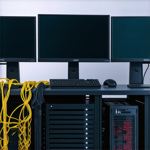 A clean, well-maintained workstation setup with proper airflow and cable management.
