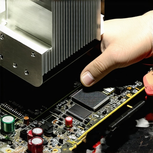  Technician carefully tightening heatsink screws on motherboard ensuring even pressure.
