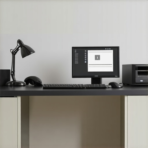 Home office security setup with locks and surveillance