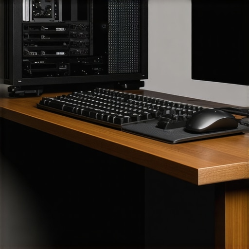 A modern workstation with carbon fiber chassis and vibration dampening accessories designed for noise reduction and stability.