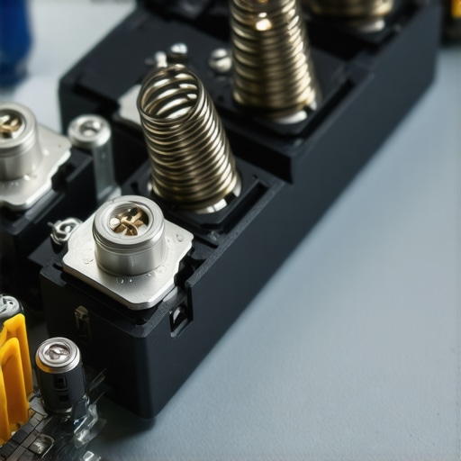 Detailed close-up of a mechanical keyboard switch with varied springs for different resistance levels.
