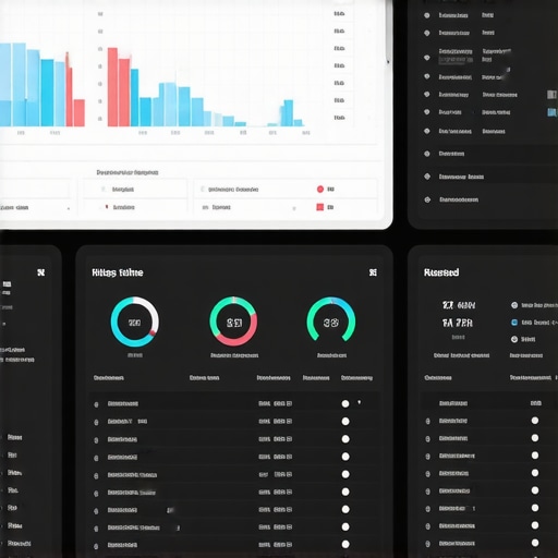 Advanced Workstation Monitoring Dashboard A sleek digital display of a workstation monitoring system with various performance metrics.