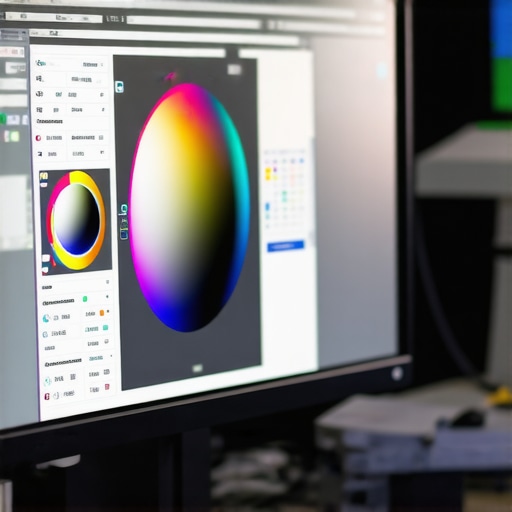 Color Calibration Setup for Monitors Professional monitor calibration scene with color tools