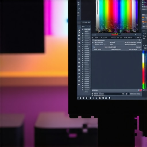Color Calibration on a Professional Monitor Professional monitor showcasing color calibration process for accurate display.