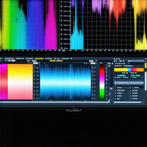 A monitor screen showing color calibration charts in a professional editing setup.
