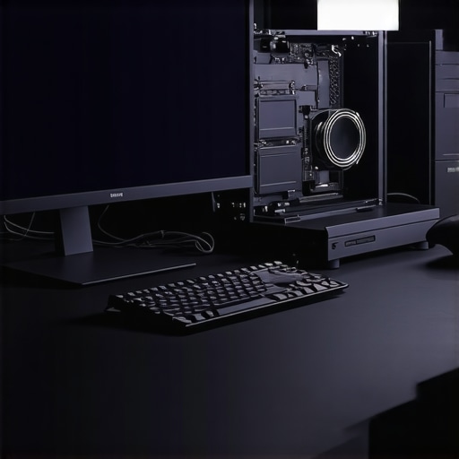 Optimized Workstation Components for Long-Term Performance High-end workstation with SSD storage, cooling systems, and professional monitor calibration tools arranged neatly.