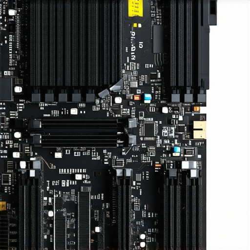 Diagram illustrating motherboard M.2 slots, BIOS configuration, cooling solutions, and power connections for SSD stability.