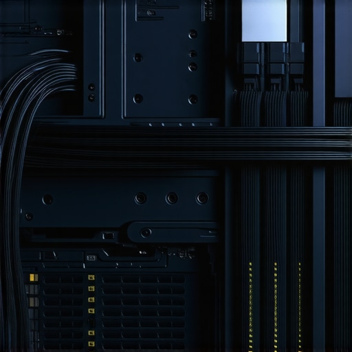 Organized Cable Routing in PC Case Neatly arranged power and data cables inside a computer case with optimized airflow pathways.