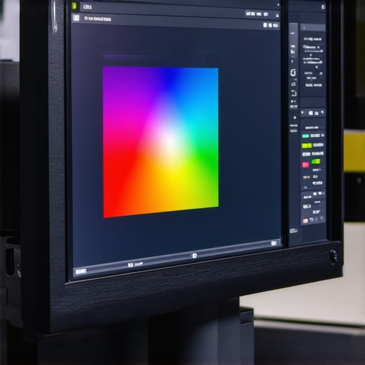 A professional monitor being calibrated with color tools
