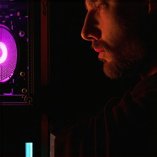 Professional PC Maintenance Tools in Use Technician using thermal camera and diagnostic equipment on a custom gaming PC