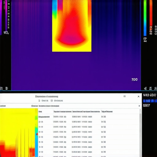 Thermal Imaging for Workstation Maintenance A thermal camera showing hotspots on a workstation PC during maintenance