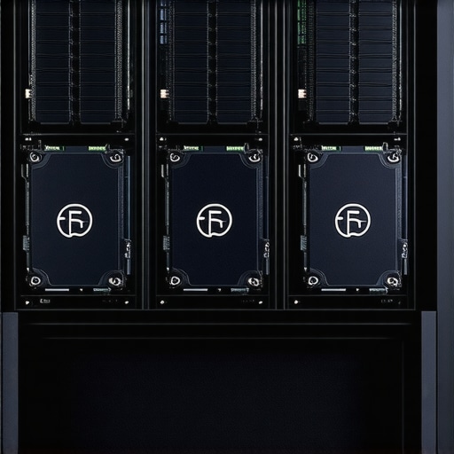 Inside a computer case showing SSDs with copper heat sinks and case fans for cooling