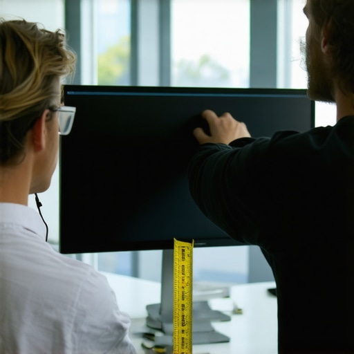 Individual measuring and setting monitor height for better posture