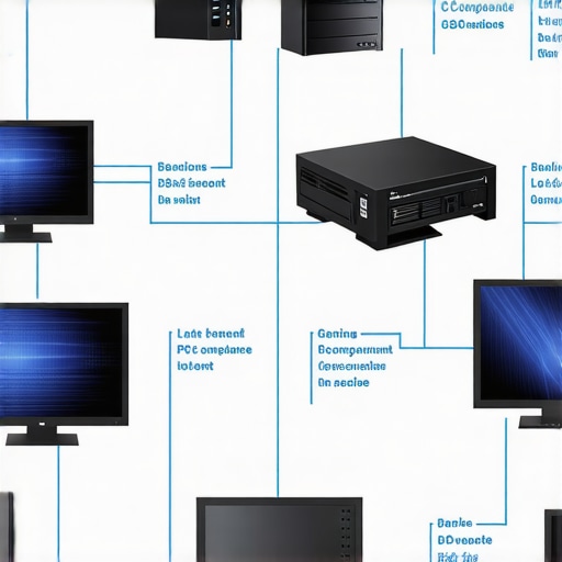 Advanced PC Optimization Infographic illustrating proper PC cooling, workstation setup, monitor calibration, keyboard selection, and SSD management