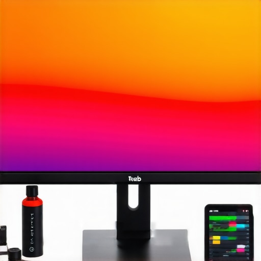 A professional monitor showing smooth color gradients after calibration, demonstrating true 10-bit support.