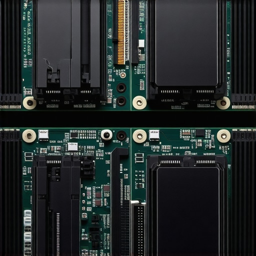 Close-up of two connected SSD drives configured in RAID 1 on a workstation motherboard.