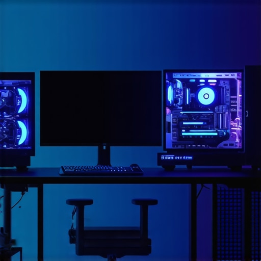 High-end workstation with optimal components An illustration of a professional workstation highlighting cooling, monitor calibration, and mechanical keyboard setup.