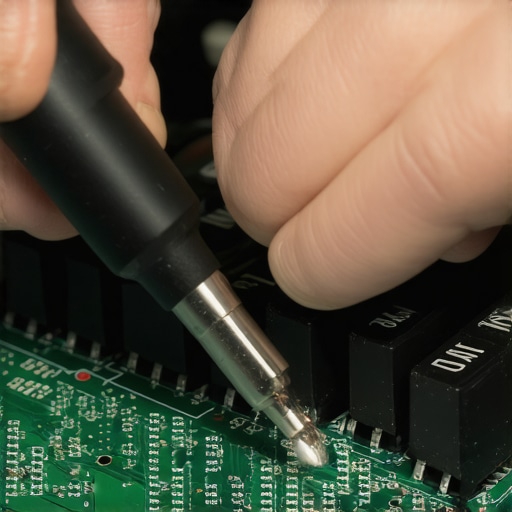 Person soldering silent switches onto a mechanical keyboard PCB, demonstrating the process.