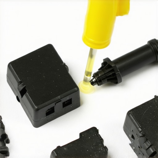 Lubricating Stabilizers with Dielectric Grease Close-up of hands applying dielectric grease to mechanical keyboard stabilizers during assembly.