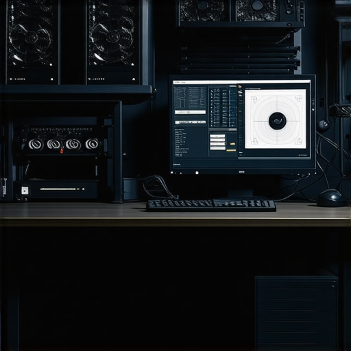 Maintaining a Dust-Free and Efficient Workstation A professional workstation setup with clean components, temperature monitoring display, and active cooling fans.