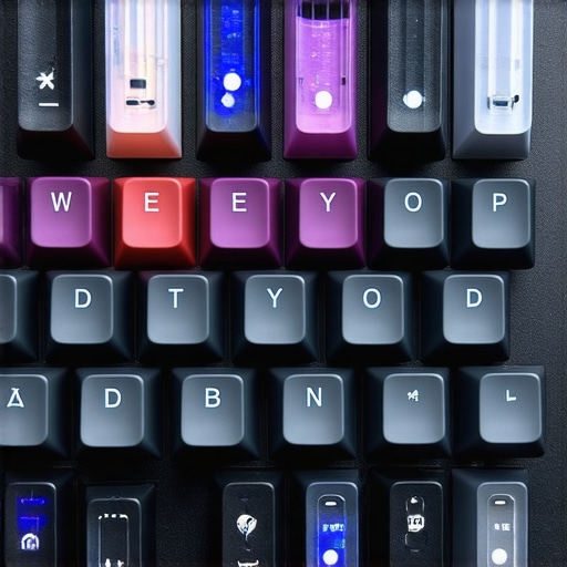 Mechanical Keyboard Switches Close-up Close-up of mechanical keyboard switches showing different types of keys