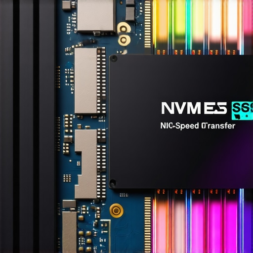 NVMe SSD Performance Close-up of an NVMe SSD highlighting its high-speed data transfer capabilities