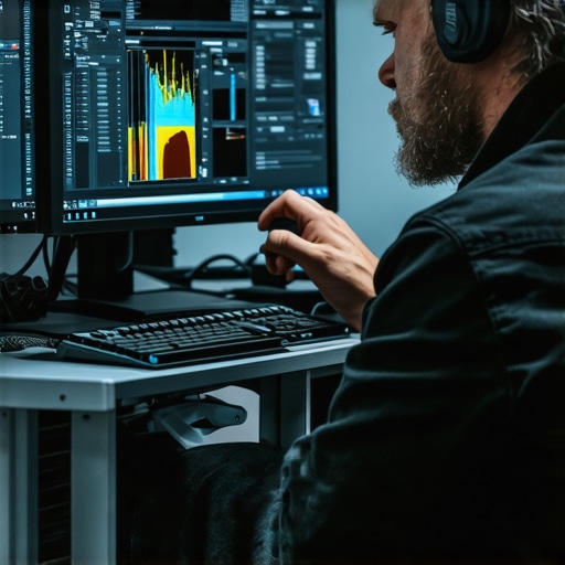 Professional PC Maintenance Tools in Use Technician cleaning and monitoring a powerful workstation with specialized tools