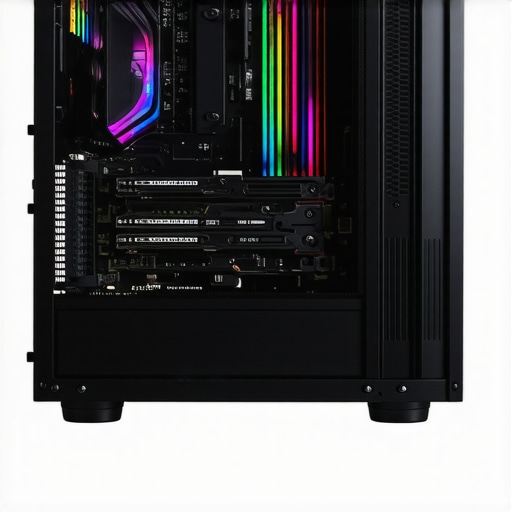 Thermal Camera Inspection of PC Components A thermal imaging scan highlighting temperature variations on a gaming PC's internal components.