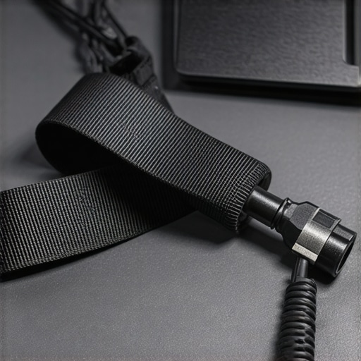 Using an anti-static wrist strap during PC build Person connecting anti-static wrist strap to grounded surface while building a PC.