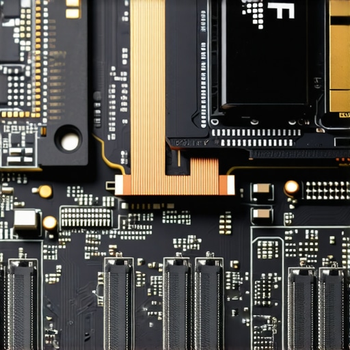 Close-up of a professional NVMe SSD installation with high-end heatsink and thermal pads.