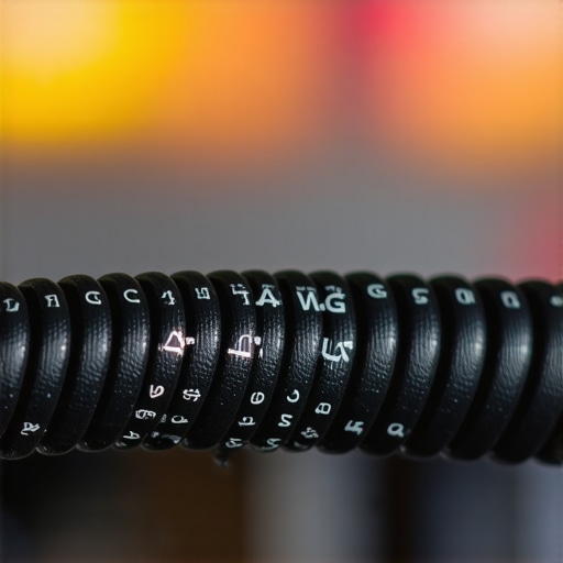 Identifying High Quality Power Cable Gauges Close up of 14AWG marking on a heavy duty workstation power cable