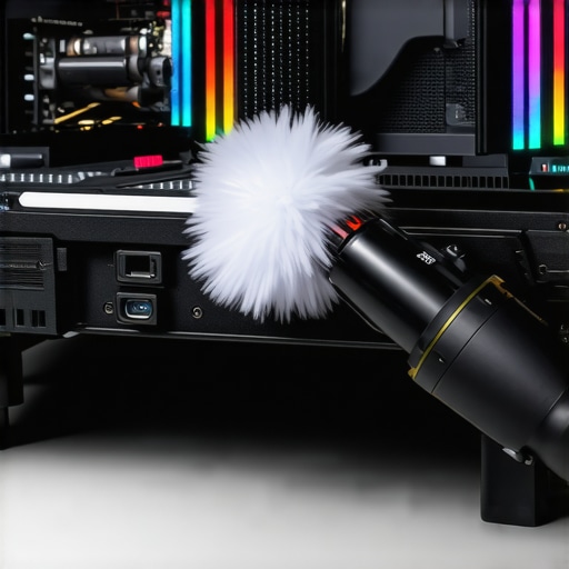 Maintaining a High-End Workstation PC Person cleaning dust from a professional workstation PC radiator.