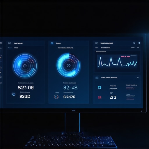 A monitor displaying hardware health statistics for a workstation PC