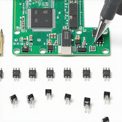 Precision Installation of Mechanical Keyboard Stabilizers A technician using tweezers to align a stabilizer wire on a custom mechanical keyboard PCB.